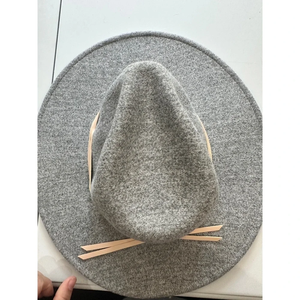 Four Buttons by San Diego Hat Co Womens Gray Felt Fedora Hat Wide Brim NWT O/S